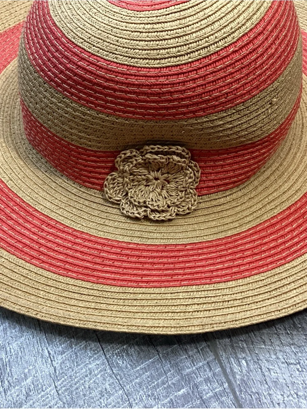 Janie And Jack Striped Straw Sun Hat Size 2T-3T